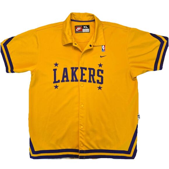 Nike NBA Los Angeles Lakers Yellow & Purple Size 57 XL Warm Up Jersey Star - Picture 1 of 11
